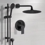 Remer SFR91 Matte Black Rain Shower System with Handheld, Rain Shower Head, Shower Faucet Set